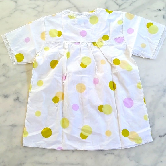 NWT. 100% Cotton Multicolor Polka Dots and Embroidery Pajama Set. - Picture 2 of 9